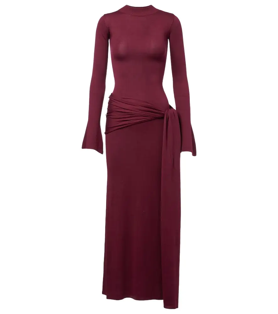 Aya Muse Draped silk-blend maxi dress