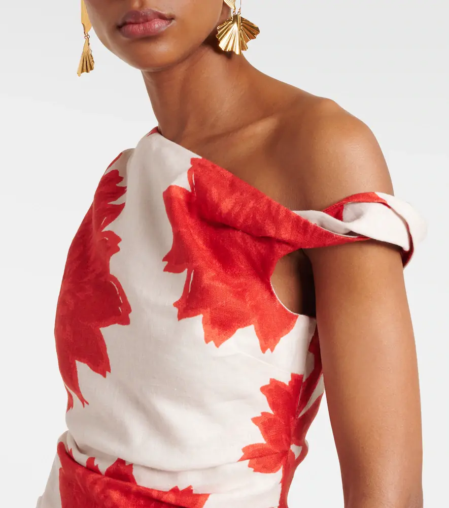 SIR. Floral draped linen top | Thumbnail 4