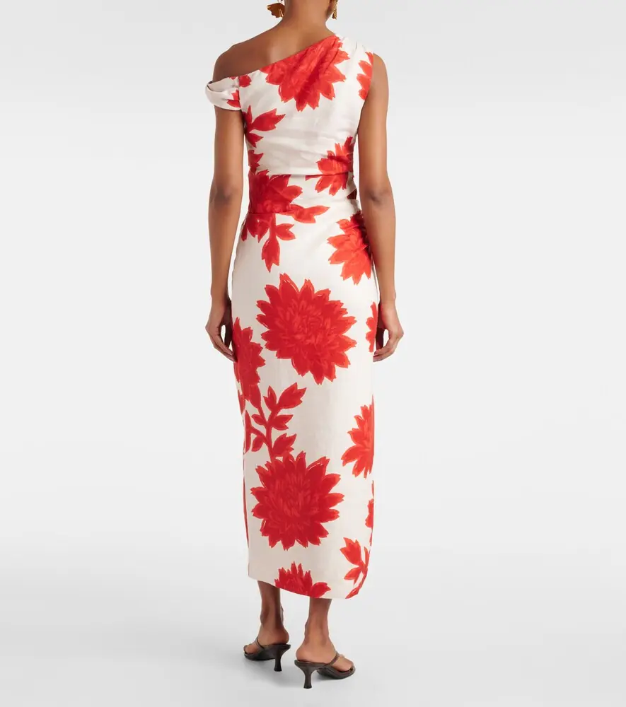 SIR. Floral linen midi skirt | Thumbnail 4