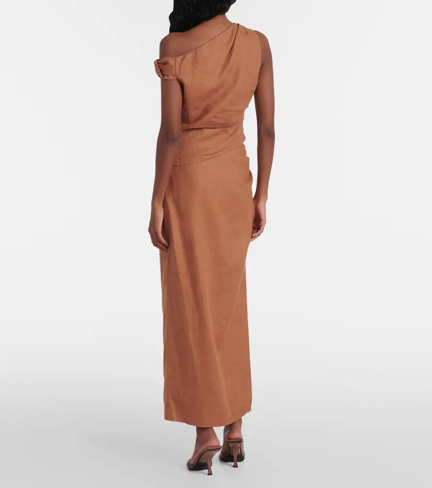 SIR. Asymmetric draped linen top | Thumbnail 4
