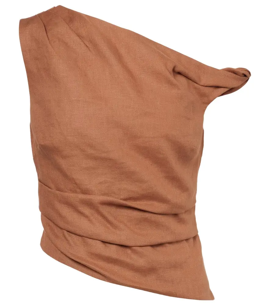 SIR Asymmetric draped linen top | Image 1 SIR Asymmetric draped linen top | Image 1