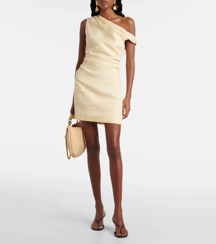 SIR. Iris one-shoulder linen minidress | Thumbnail 2
