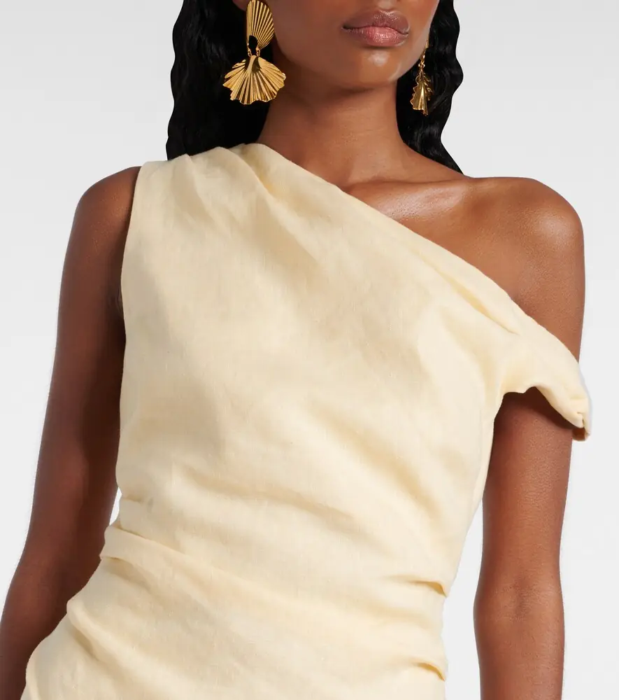SIR. Iris one-shoulder linen minidress | Thumbnail 5