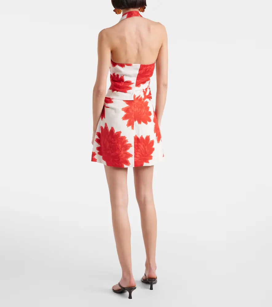 SIR. Floral ruched linen minidress | Thumbnail 2