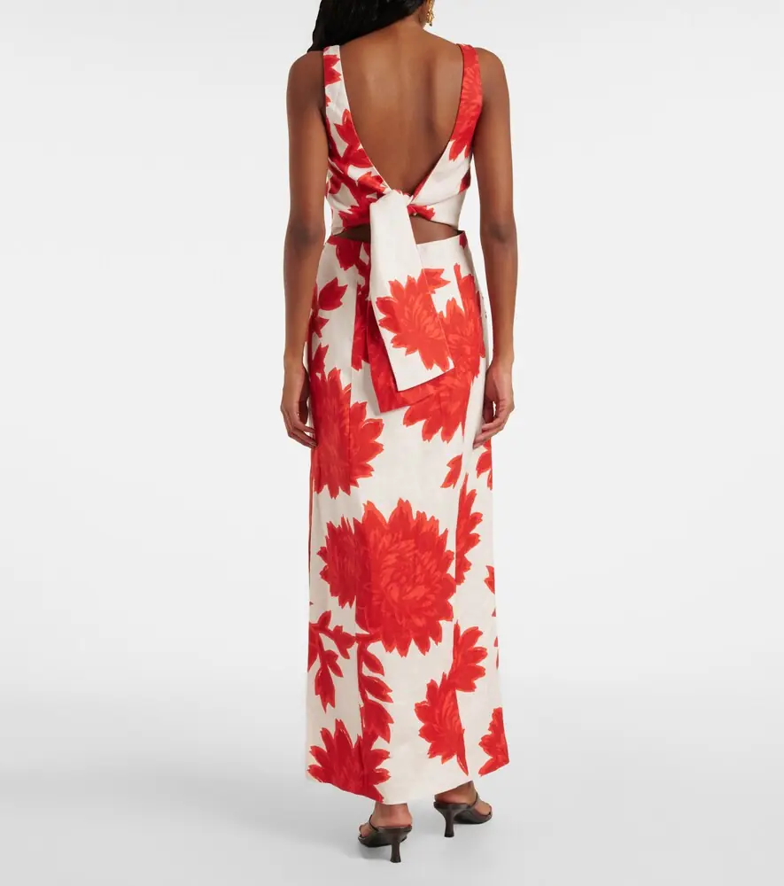 SIR. Floral linen maxi dress | Thumbnail 3