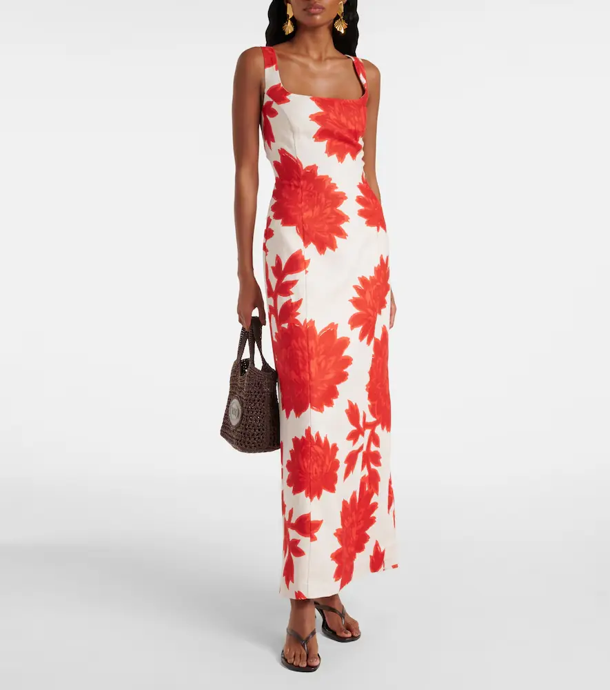 SIR. Floral linen maxi dress | Thumbnail 4