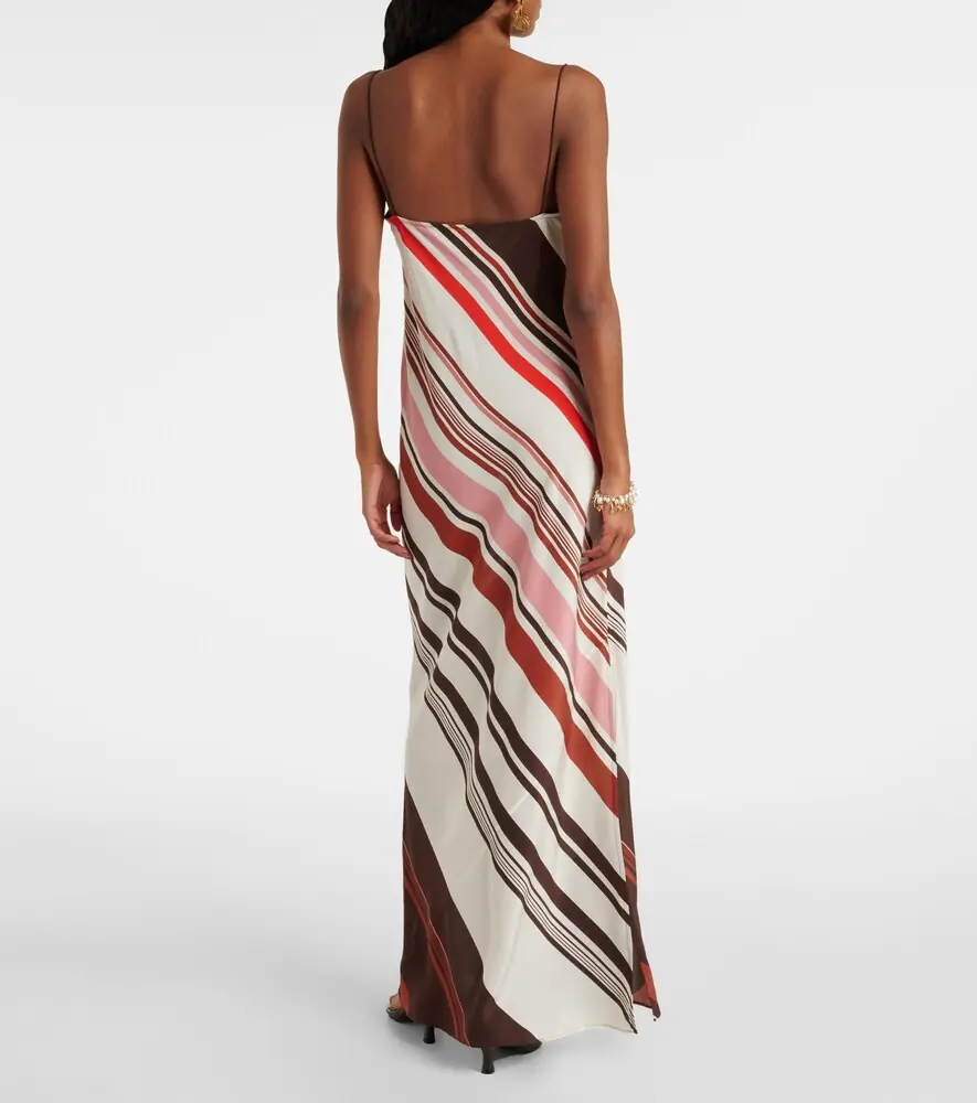 SIR. Thistle striped silk satin maxi dress | Thumbnail 2
