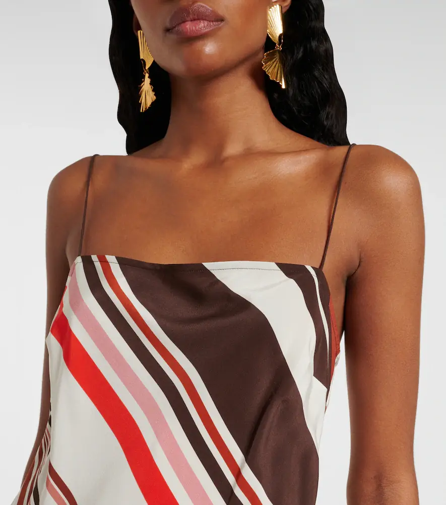 SIR. Thistle striped silk satin maxi dress | Thumbnail 3