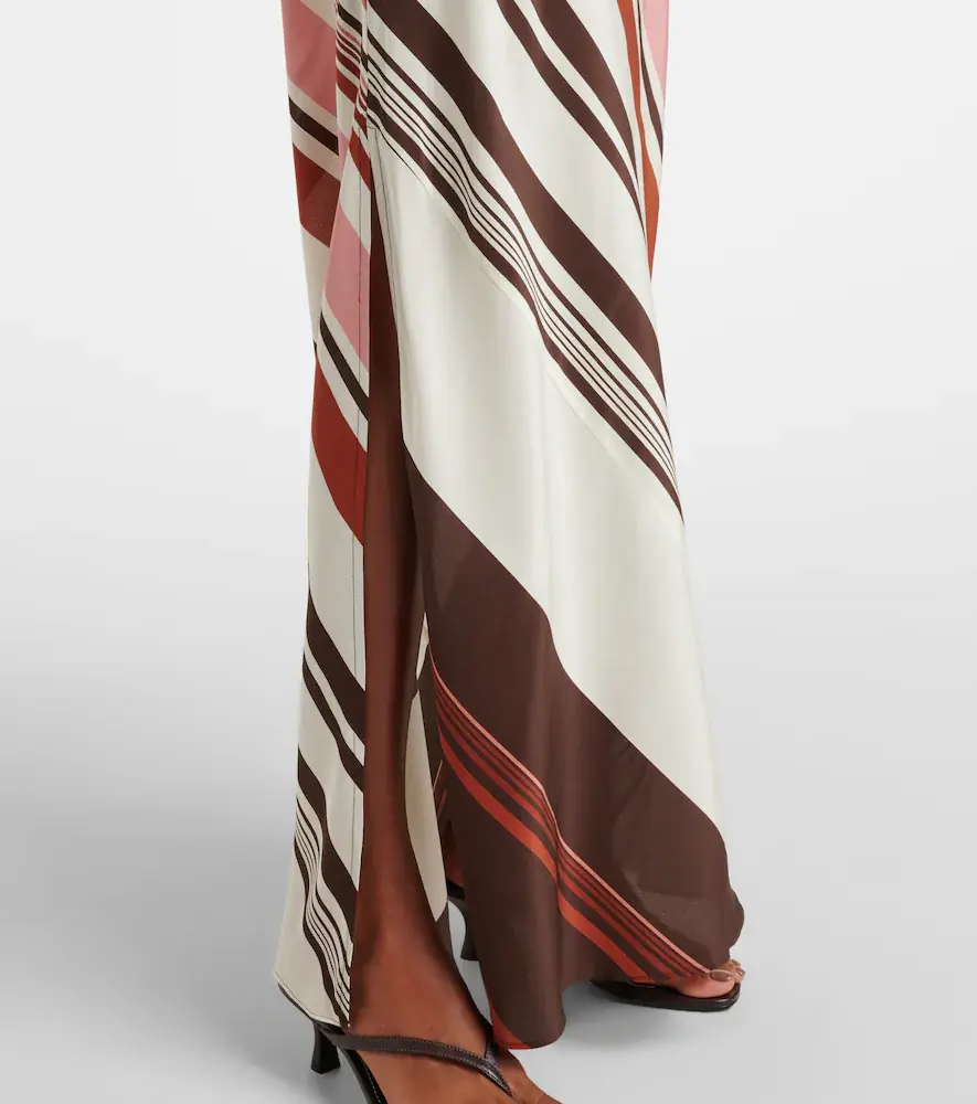 SIR. Thistle striped silk satin maxi dress | Thumbnail 5