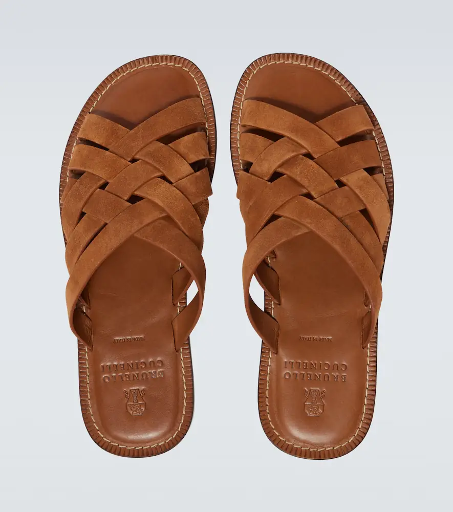 Brunello Cucinelli Woven suede sandals | Thumbnail 2