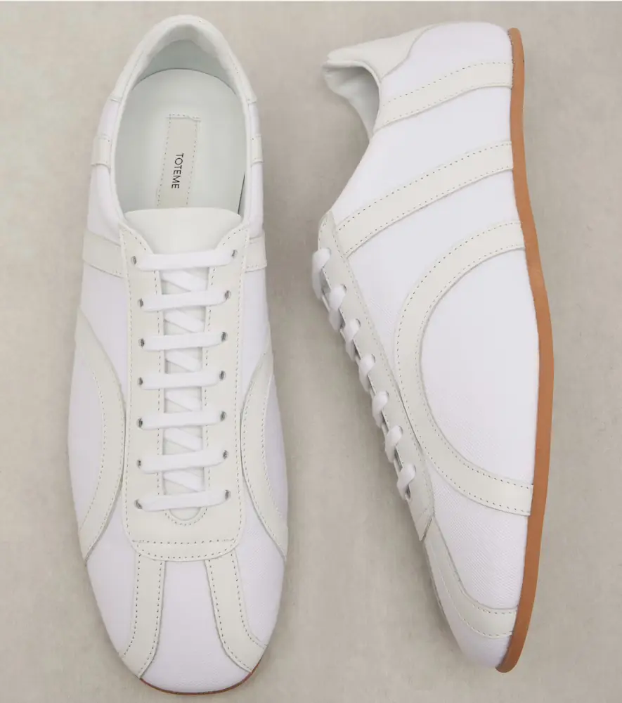 TOTEME Leather-trimmed sneakers | Thumbnail 3 TOTEME Leather-trimmed sneakers | Thumbnail 3