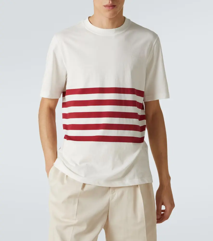 Brunello Cucinelli Striped cotton jersey T-shirt | Thumbnail 3