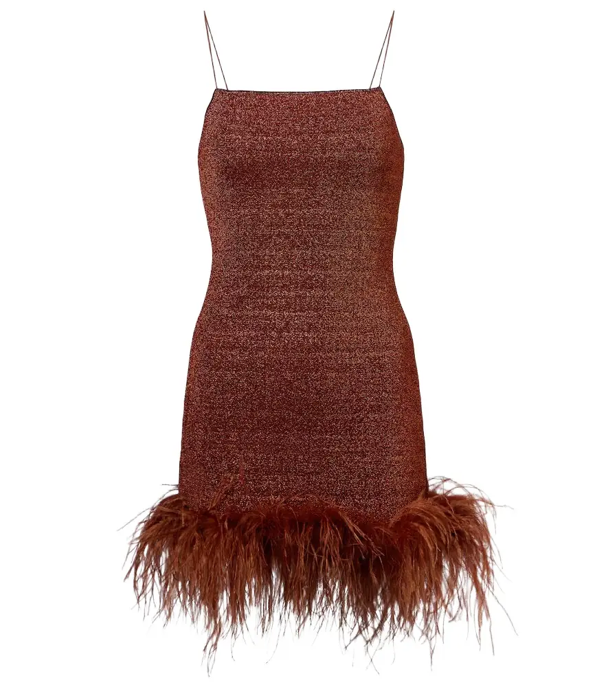 Oséree Oséree Lumière Plumage feather-trimmed minidress | Image 1 Oséree Oséree Lumière Plumage feather-trimmed minidress | Image 1