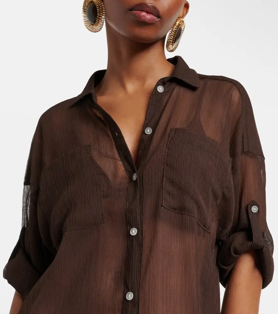 JADE SWIM Mika sheer shirt dress | Thumbnail 5