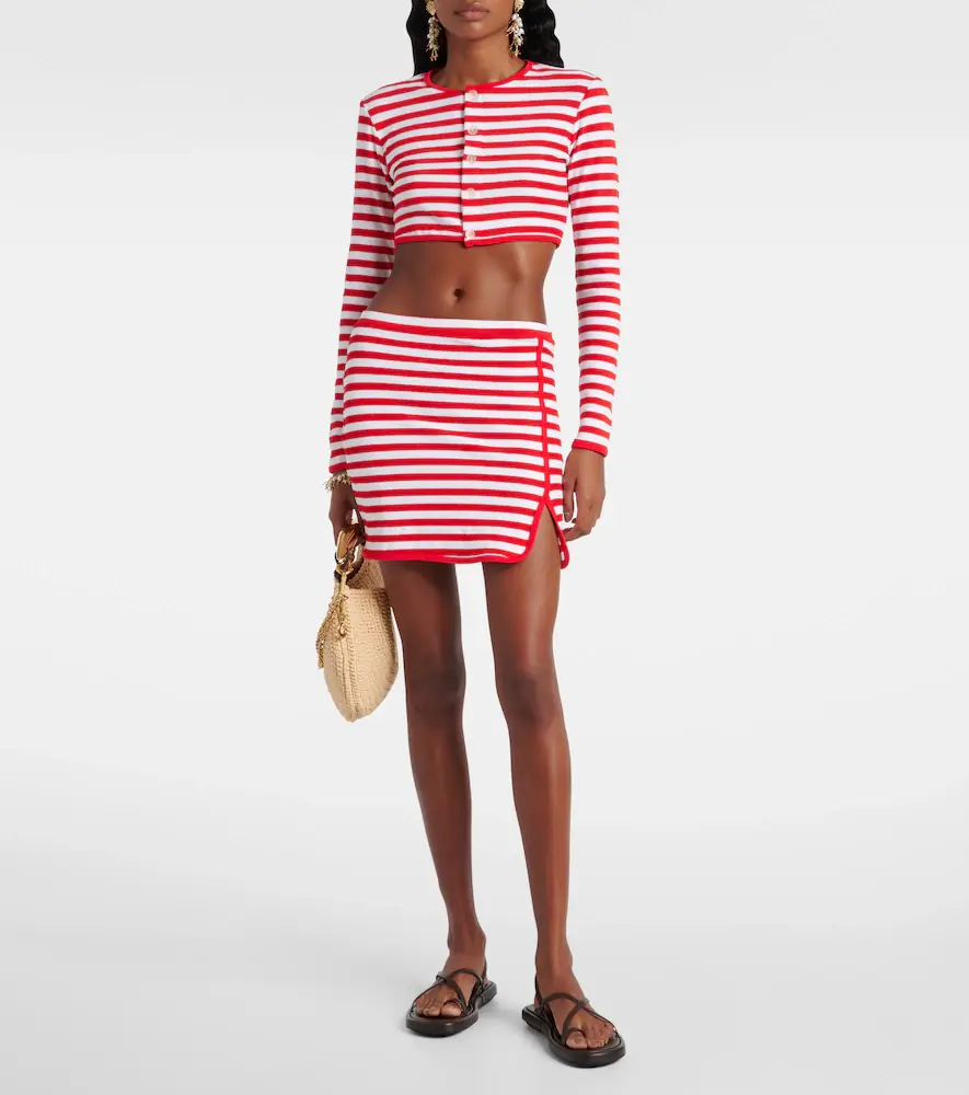 JADE SWIM Striped cropped terry cardigan | Thumbnail 4