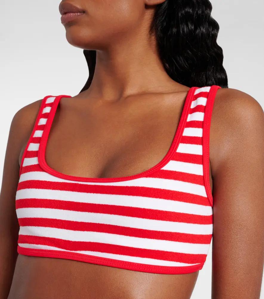 JADE SWIM Rounded Edges striped terry bikini top | Thumbnail 2