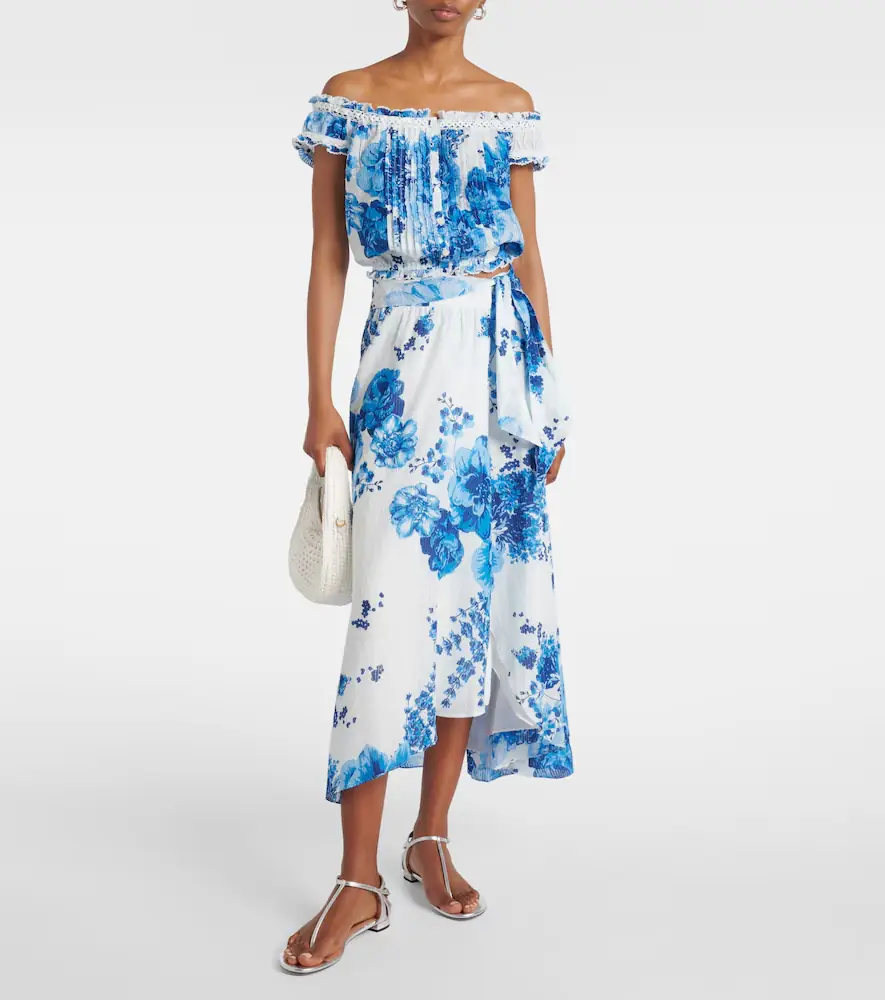 Poupette St Barth Alba floral off-shoulder cotton top | Thumbnail 5