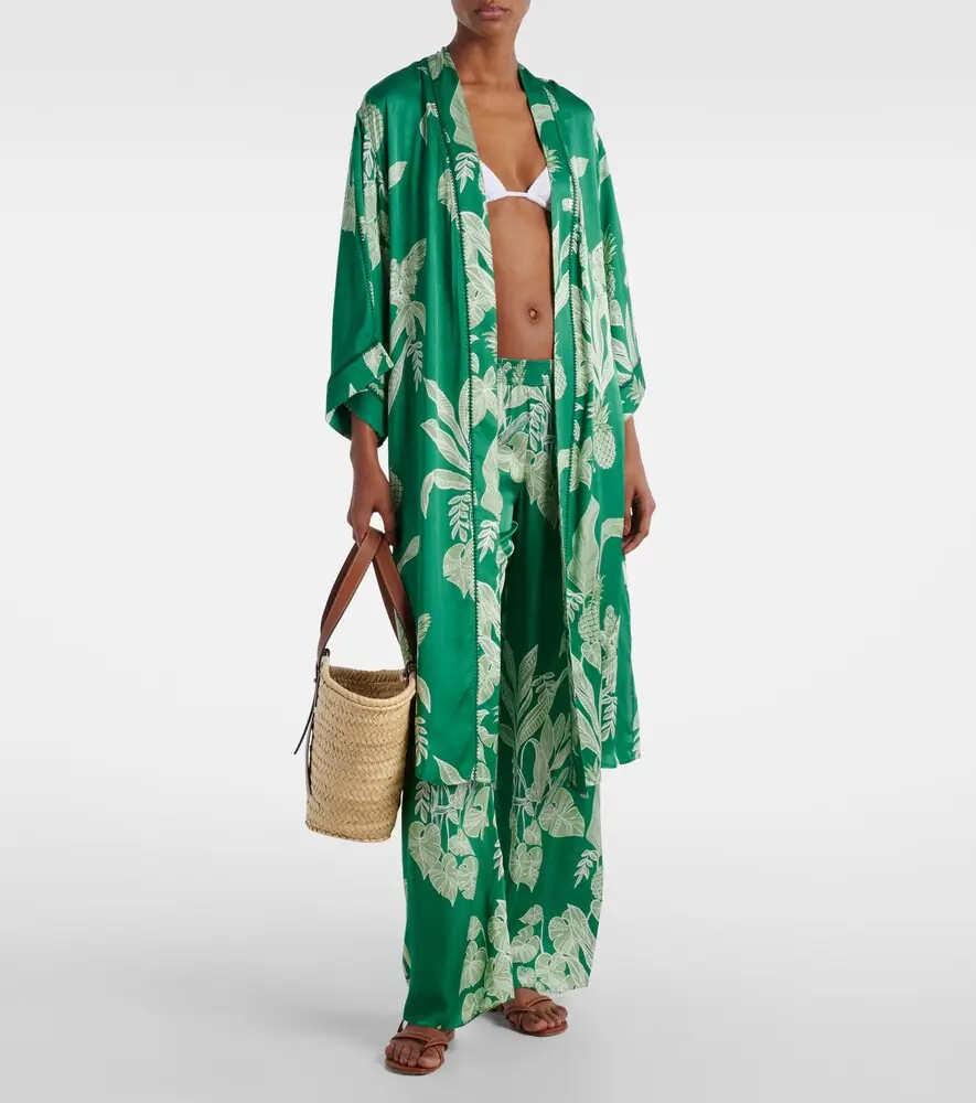 Poupette St Barth Erica floral satin kaftan | Thumbnail 3 Poupette St Barth Erica floral satin kaftan | Thumbnail 3