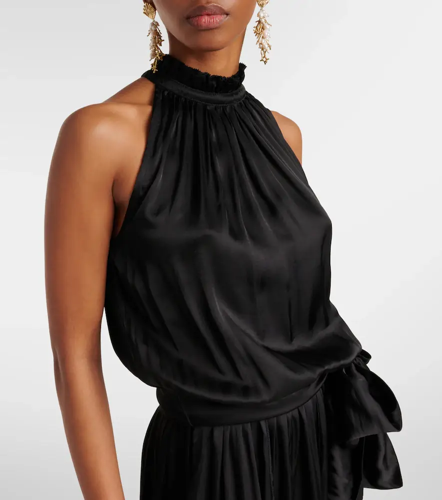 Poupette St Barth Nina satin gown | Thumbnail 3