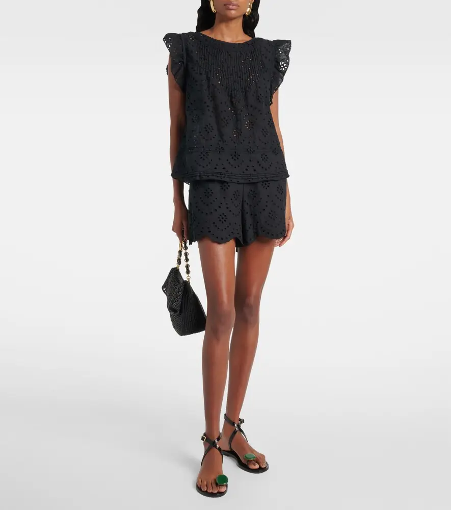 Poupette St Barth Broderie anglaise cotton top | Thumbnail 2 Poupette St Barth Broderie anglaise cotton top | Thumbnail 2