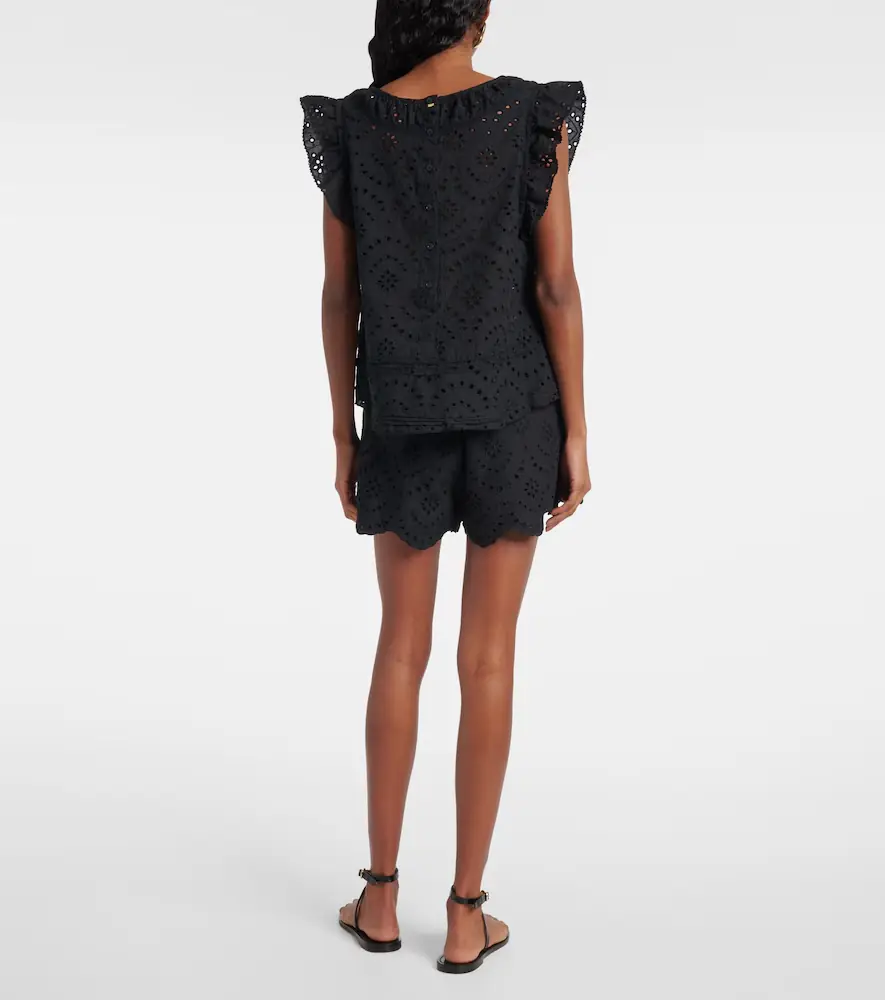 Poupette St Barth Broderie anglaise cotton top | Thumbnail 3 Poupette St Barth Broderie anglaise cotton top | Thumbnail 3
