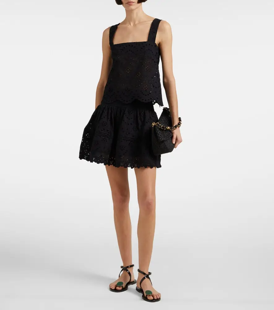 Poupette St Barth Galia broderie anglaise cotton miniskirt | Thumbnail 4 Poupette St Barth Galia broderie anglaise cotton miniskirt | Thumbnail 4