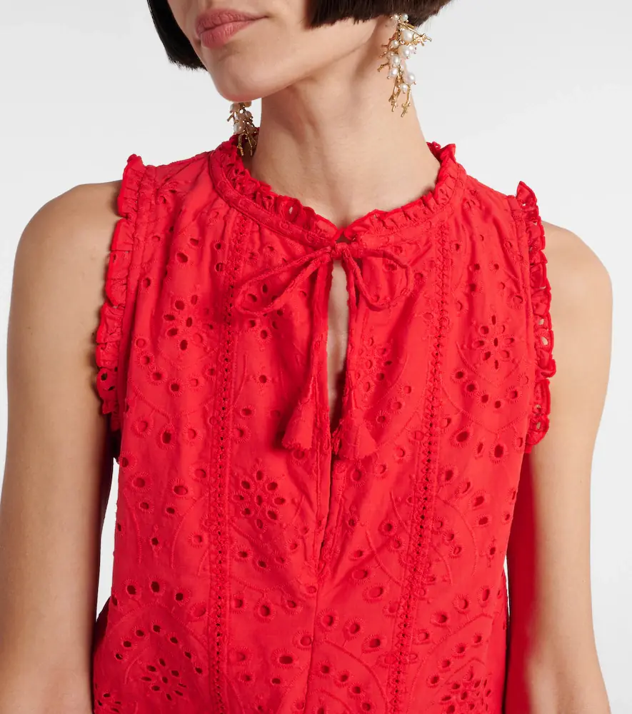 Poupette St Barth Clara broderie anglaise cotton minidress | Thumbnail 5 Poupette St Barth Clara broderie anglaise cotton minidress | Thumbnail 5