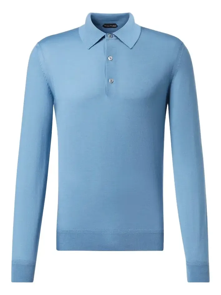 Cashmere and silk polo shirt Cashmere and silk polo shirt