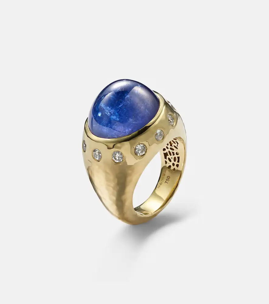 Octavia Elizabeth Blossom 18kt gold ring with tanzanite and diamonds | Thumbnail 4 Octavia Elizabeth Blossom 18kt gold ring with tanzanite and diamonds | Thumbnail 4