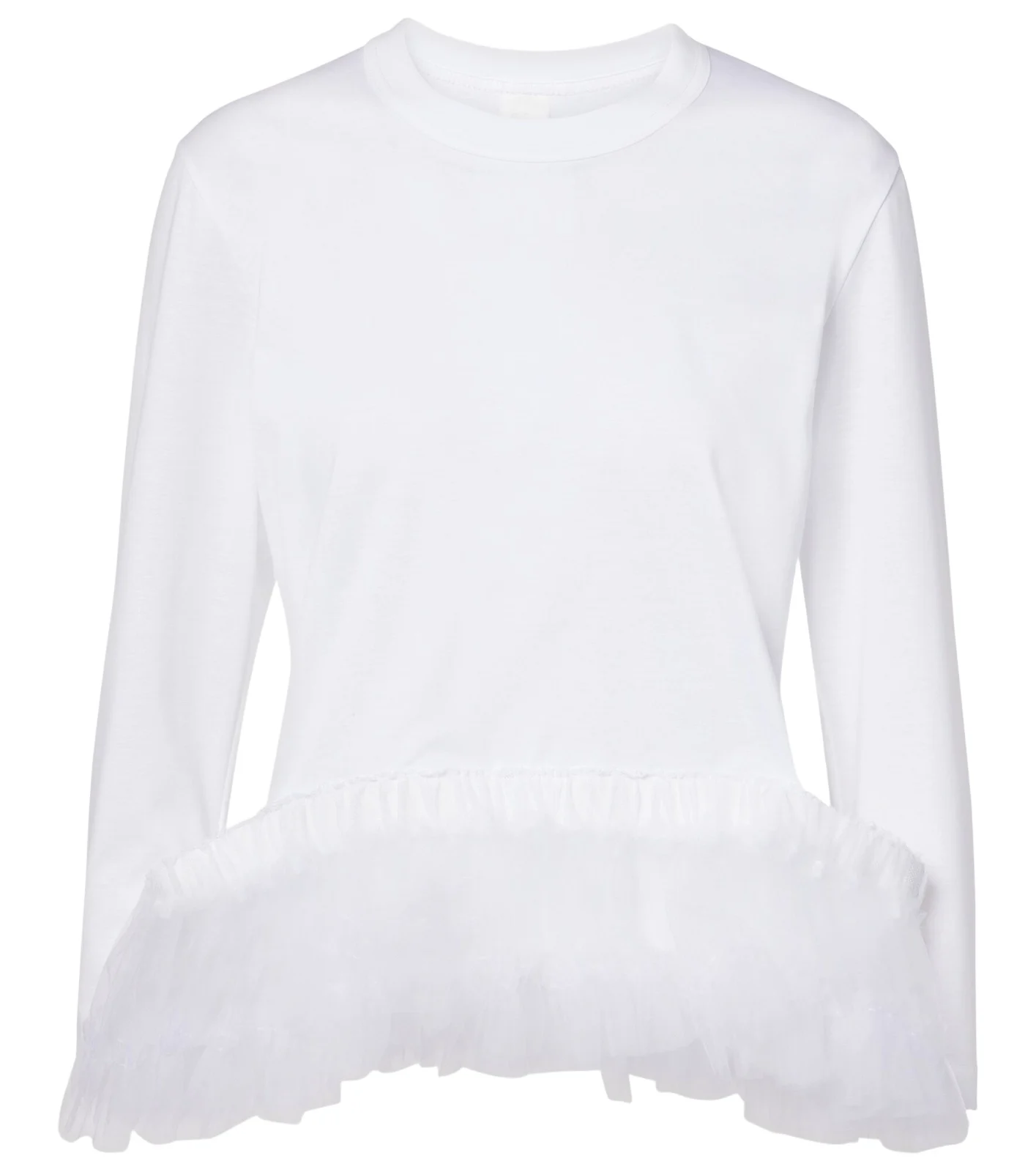 Tulle-trimmed cotton jersey top Tulle-trimmed cotton jersey top