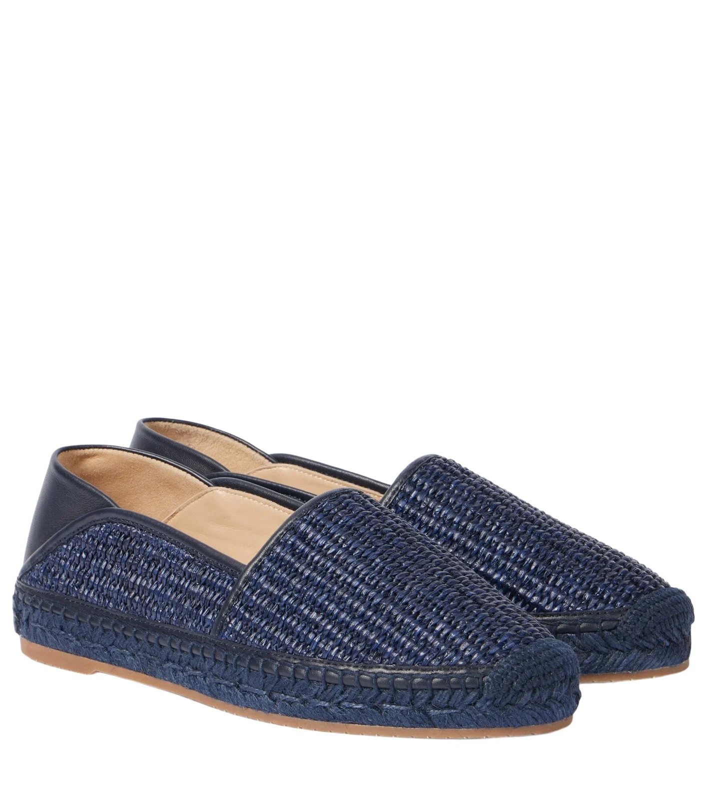 Espadra leather-trimmed raffia espadrilles Espadra leather-trimmed raffia espadrilles