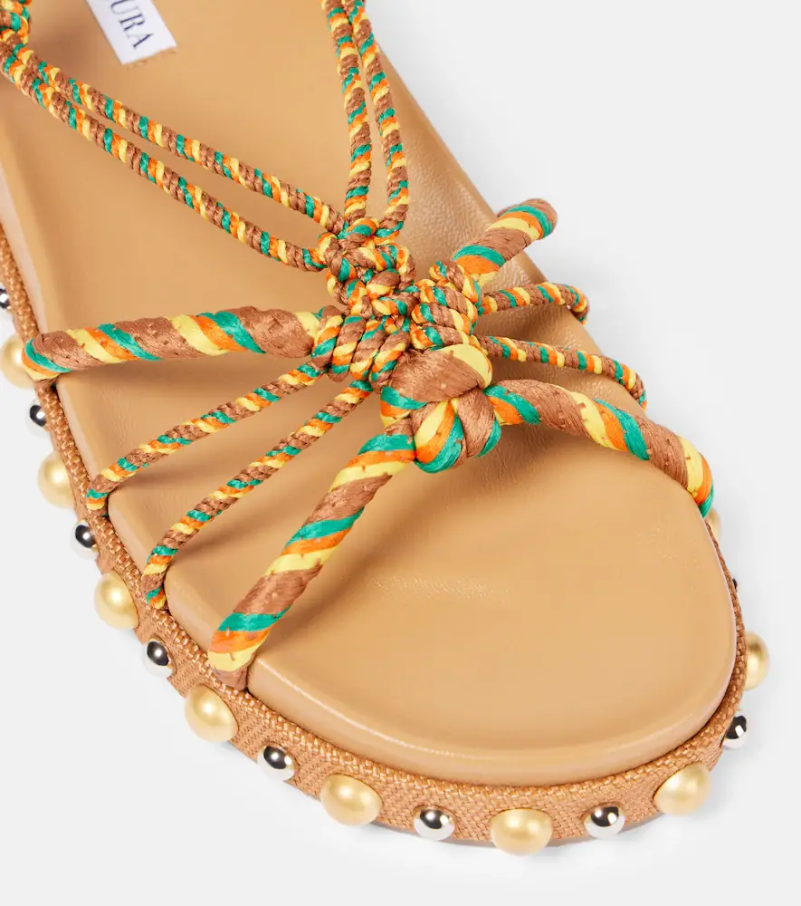 Aquazzura Tropical Rope embellished raffia sandals | Thumbnail 3