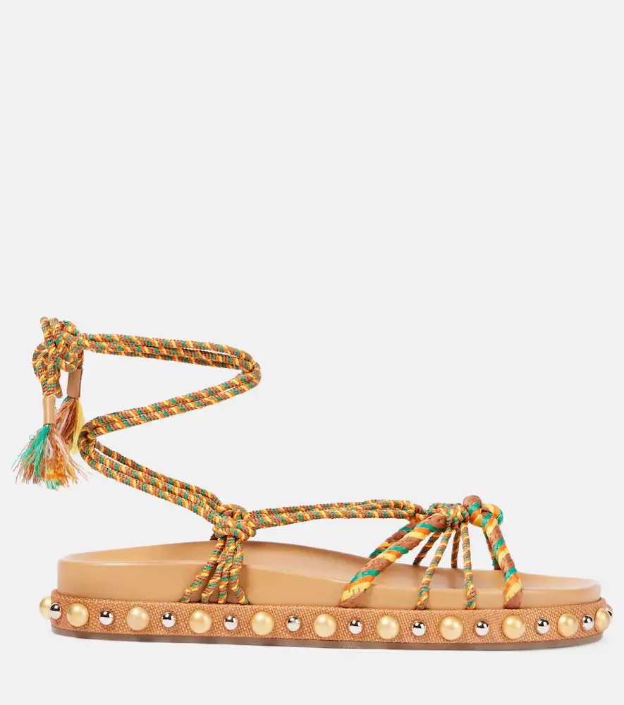 Aquazzura Tropical Rope embellished raffia sandals | Thumbnail 4