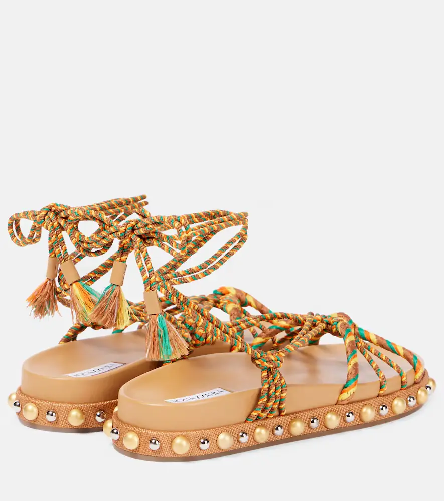 Aquazzura Tropical Rope embellished raffia sandals | Thumbnail 5