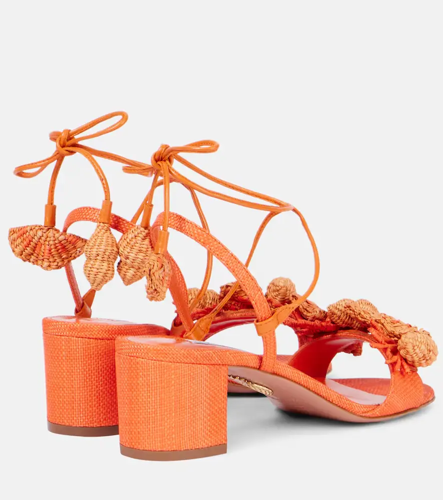Aquazzura Marea 50 appliqué leather-trimmed sandals | Thumbnail 4 Aquazzura Marea 50 appliqué leather-trimmed sandals | Thumbnail 4