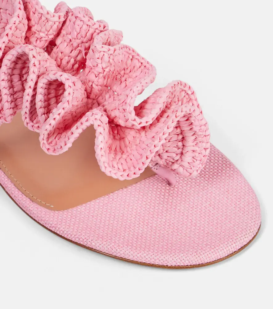 Aquazzura Noches Tropicales raffia thong sandals | Thumbnail 2