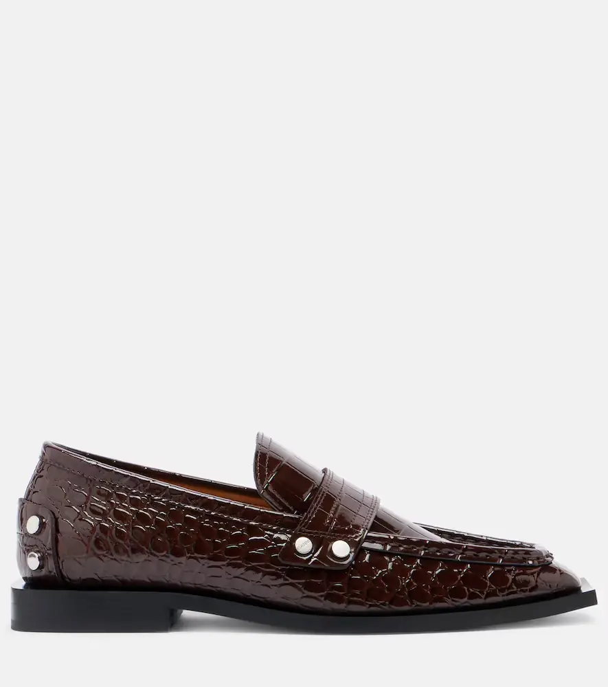 Ganni Studs croc-effect loafers | Thumbnail 2
