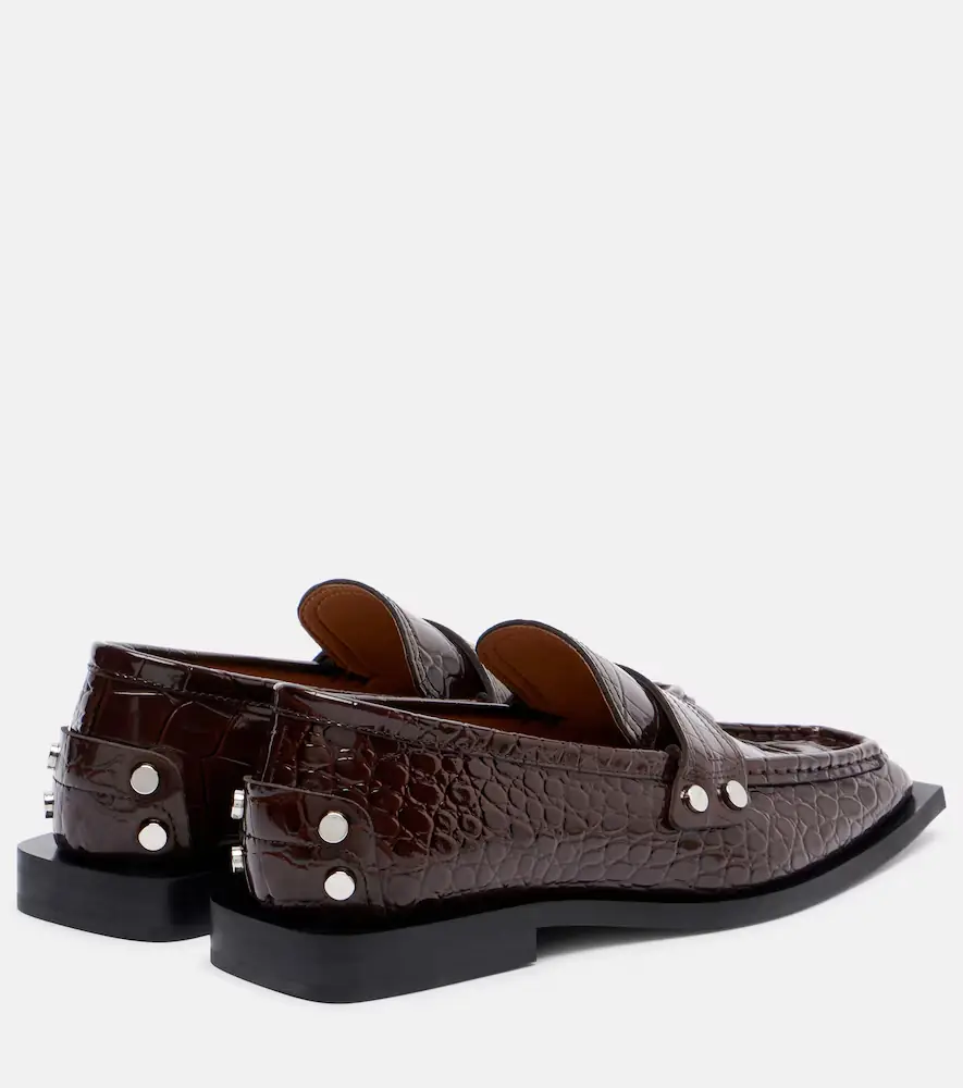 Ganni Studs croc-effect loafers | Thumbnail 4