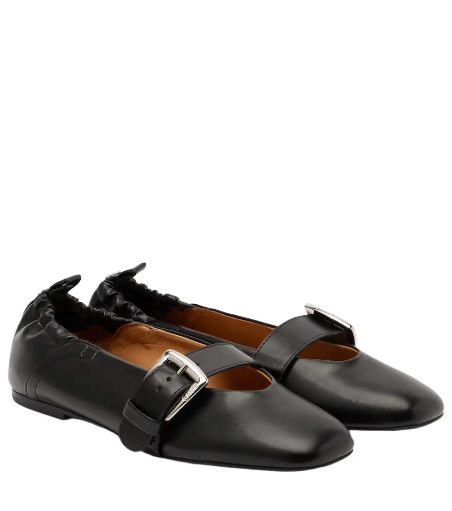 Ganni Butterfly Mary Jane flats | Image 1 Ganni Butterfly Mary Jane flats | Image 1