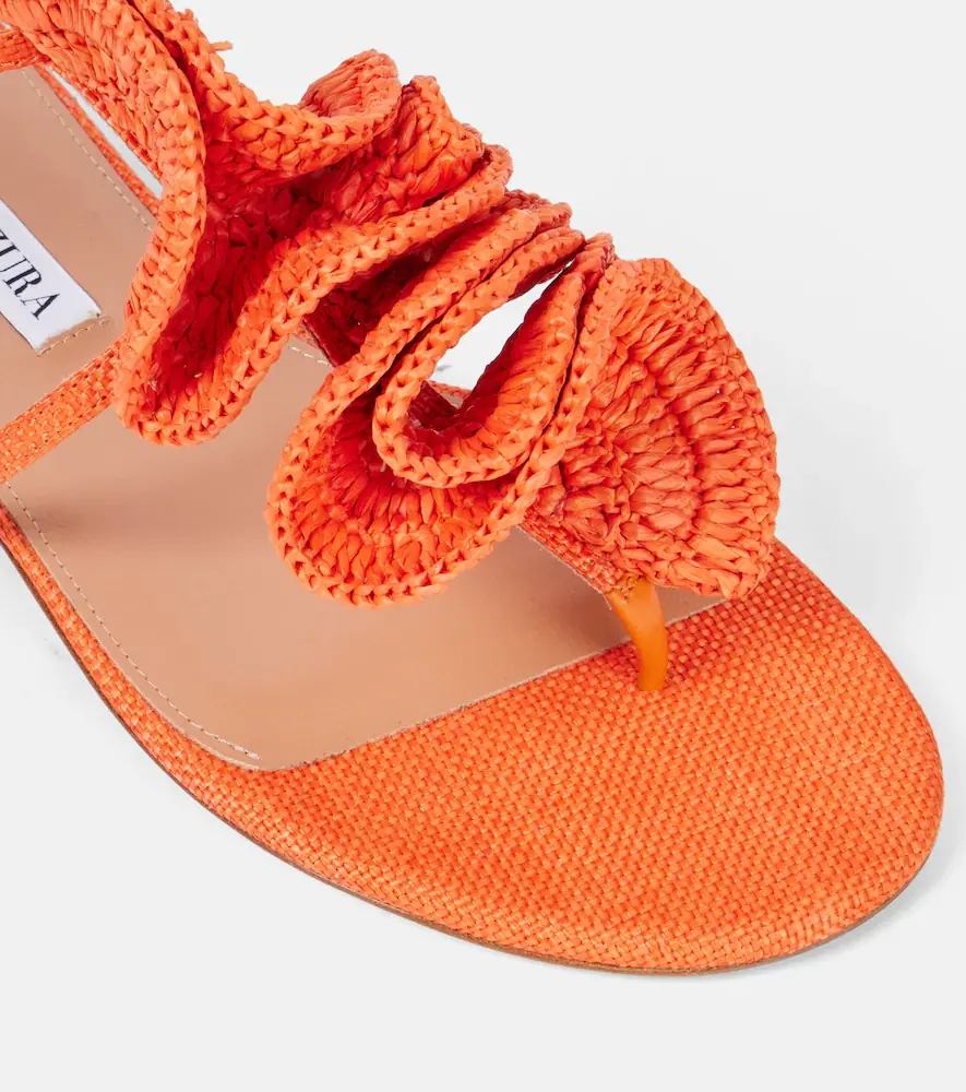 Aquazzura Noches Tropicales raffia thong sandals | Thumbnail 4 Aquazzura Noches Tropicales raffia thong sandals | Thumbnail 4