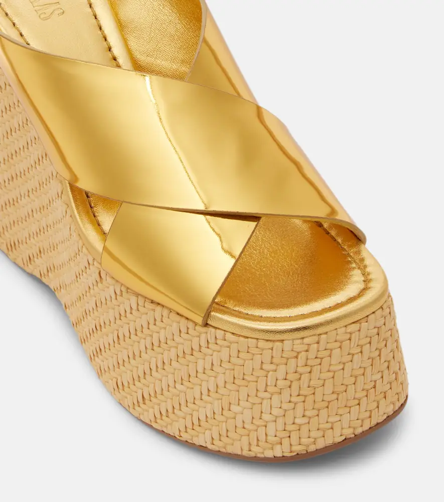 Paris Texas Mara metallic leather wedge mules | Thumbnail 3 Paris Texas Mara metallic leather wedge mules | Thumbnail 3