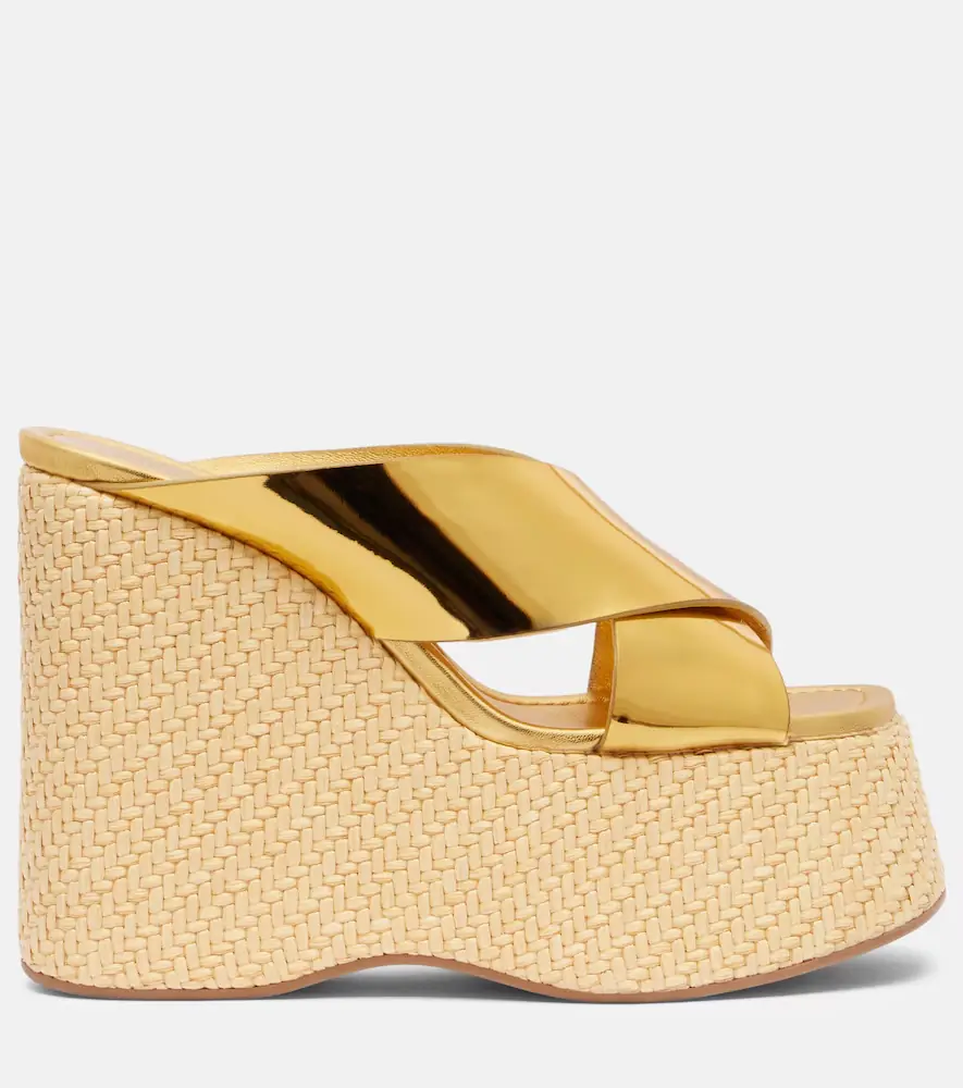Paris Texas Mara metallic leather wedge mules | Thumbnail 4 Paris Texas Mara metallic leather wedge mules | Thumbnail 4