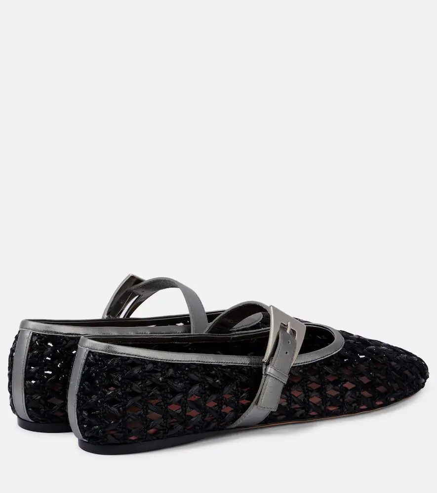 Paris Texas Sveva buckle-detail raffia ballet flats | Thumbnail 4 Paris Texas Sveva buckle-detail raffia ballet flats | Thumbnail 4