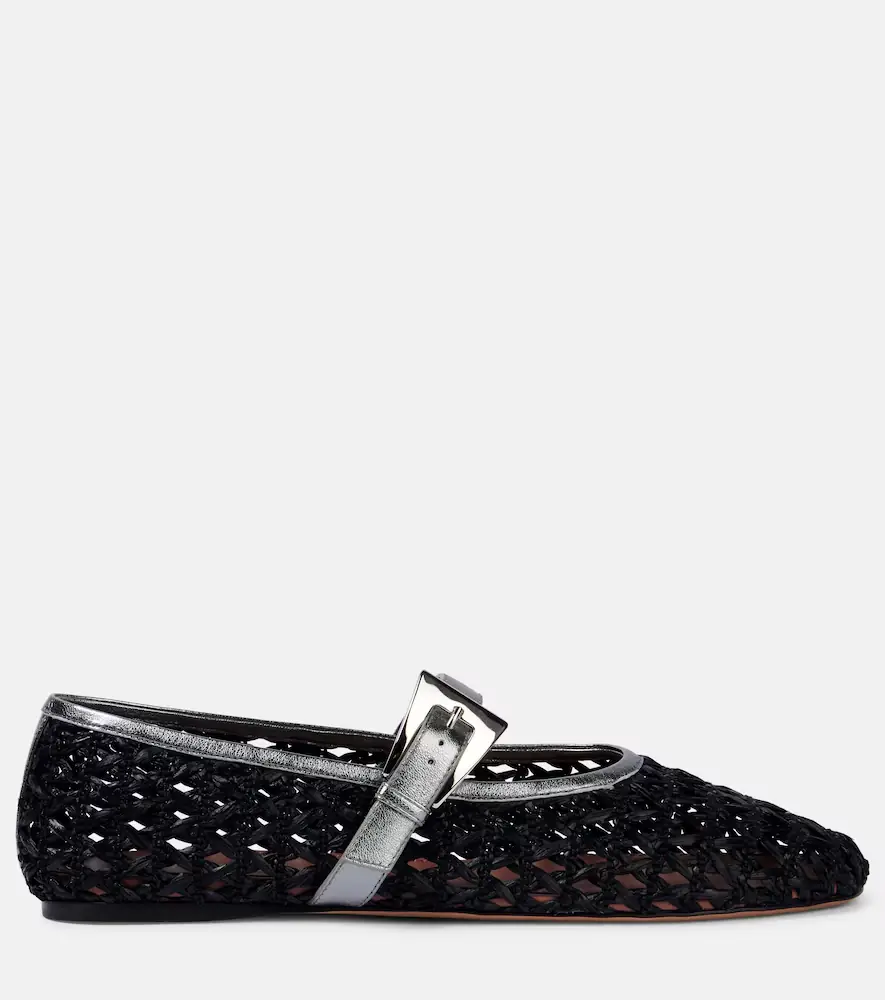 Paris Texas Sveva buckle-detail raffia ballet flats | Thumbnail 5 Paris Texas Sveva buckle-detail raffia ballet flats | Thumbnail 5