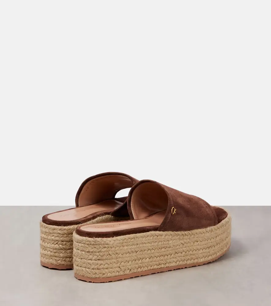 Gianvito Rossi Suede platform espadrille slides | Thumbnail 4