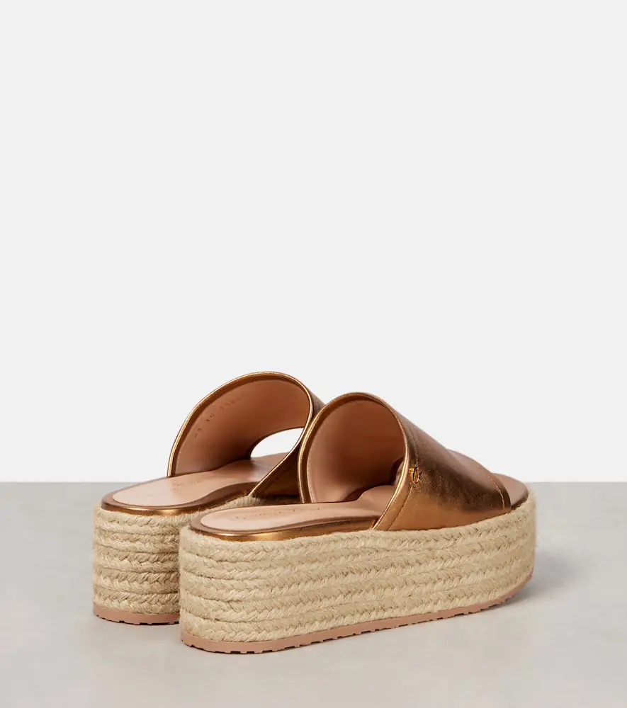 Gianvito Rossi Metallic leather espadrille slides | Thumbnail 3