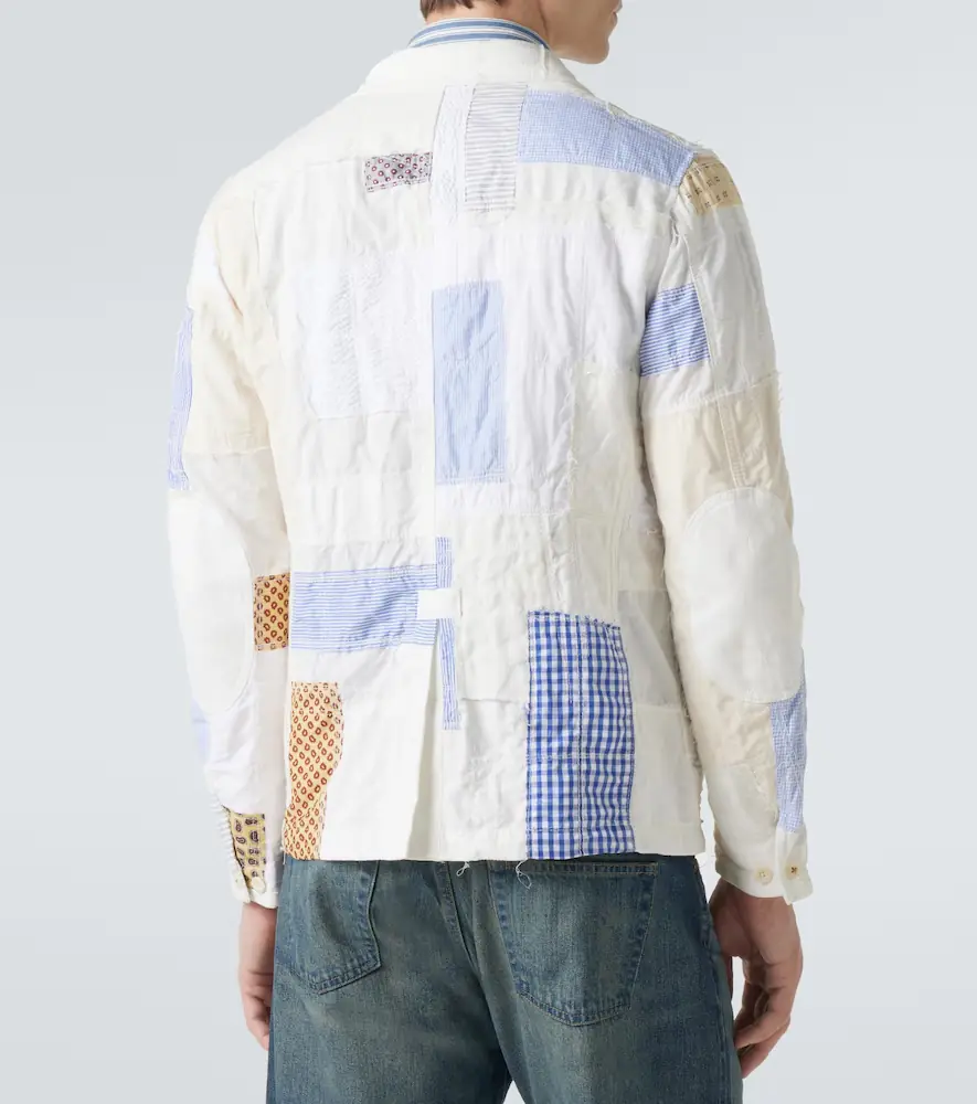 Junya Watanabe Patchwork cotton and linen-blend blazer | Thumbnail 3 Junya Watanabe Patchwork cotton and linen-blend blazer | Thumbnail 3