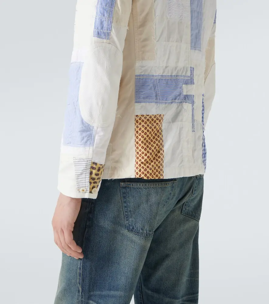 Junya Watanabe Patchwork cotton and linen-blend blazer | Thumbnail 4 Junya Watanabe Patchwork cotton and linen-blend blazer | Thumbnail 4