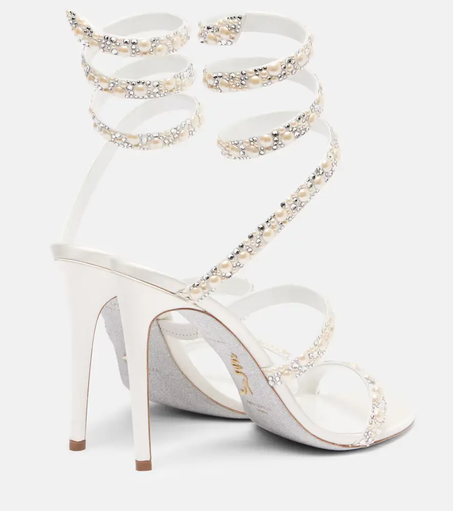 René Caovilla Cleo 105 embellished satin sandals | Thumbnail 3 René Caovilla Cleo 105 embellished satin sandals | Thumbnail 3