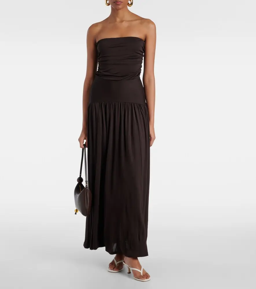 Staud Mariana shirred jersey maxi dress | Thumbnail 5